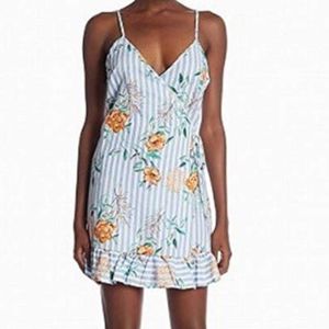 Everly Floral Ruffle Hem True Wrap dress